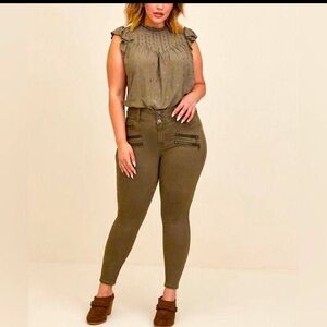 Torrid Olive High Rise Jeggings Size 16S NWT
